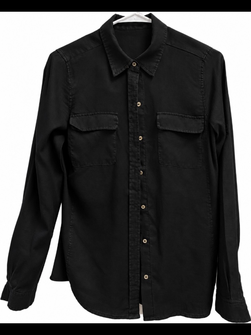 True Black linen Button-Down Shirt